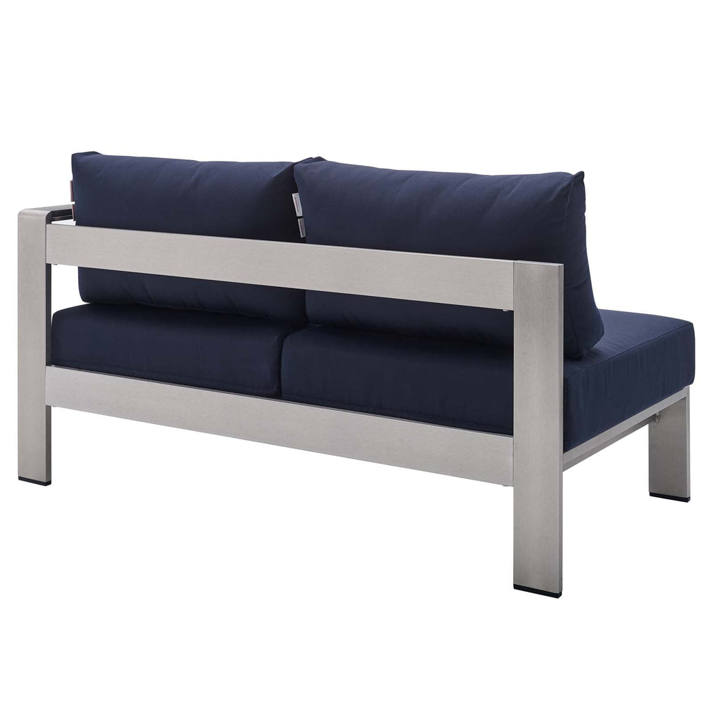Shore 9 Piece Sunbrella¨ Fabric Outdoor Patio Aluminum Sectional Sofa Set by Modway
