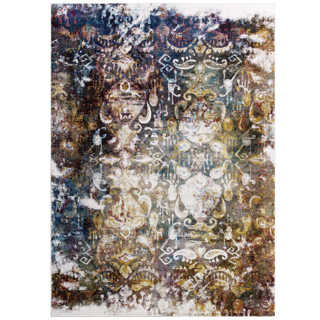 Success Jayla Transitional Distressed Vintage Floral Moroccan Trellis 8x10 Area Rug by Modway