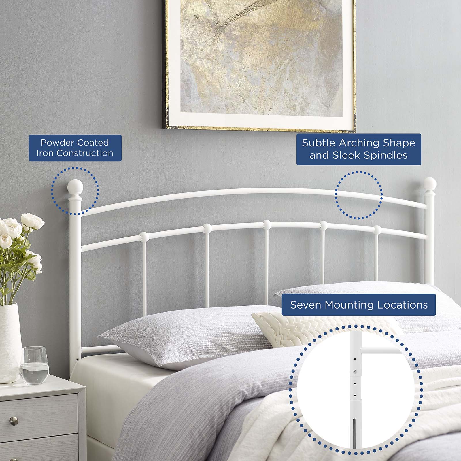 Abigail Metal King Headboard by Modway