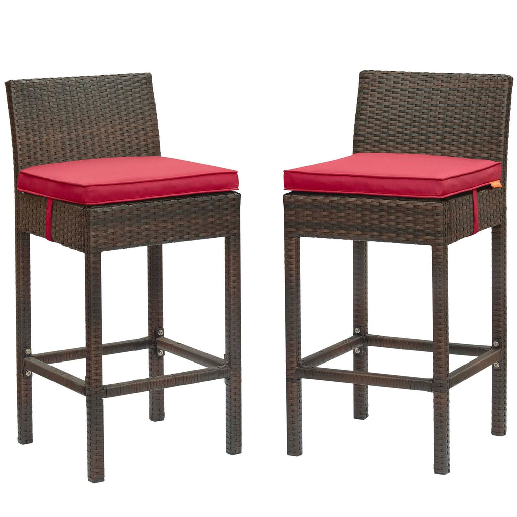 Conduit Outdoor Patio Wicker Rattan Bar Stool Set of 2 by Modway