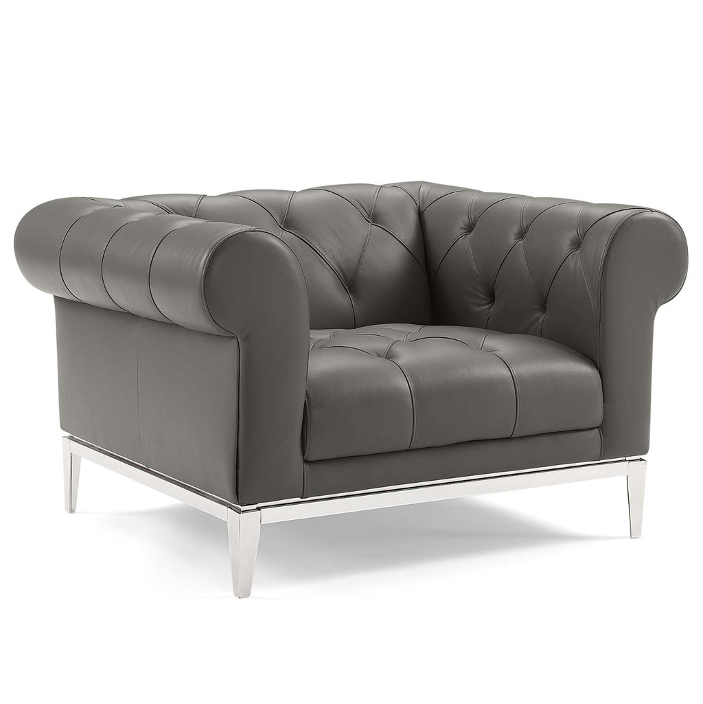 Idyll Tufted Upholstered Leather Armchair Set of 2 by Modway