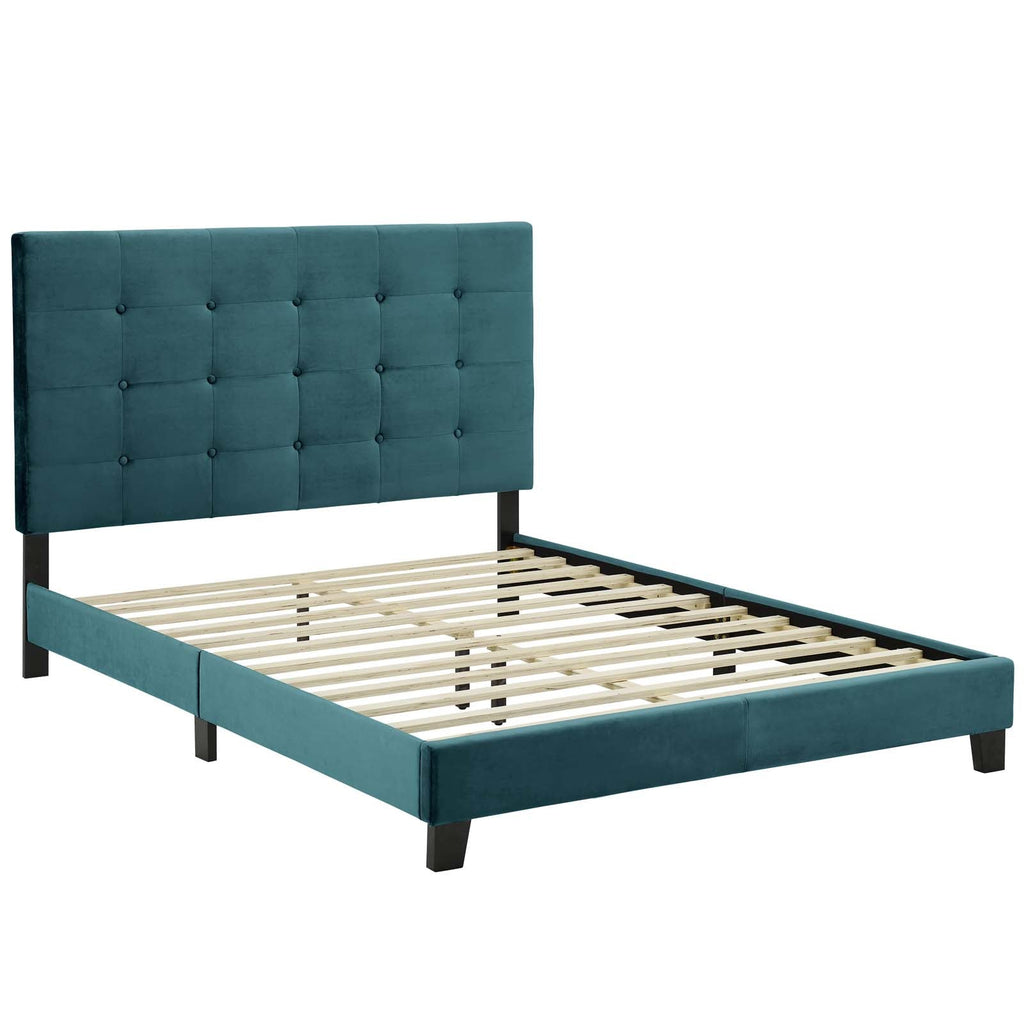 Melanie Tufted Button Upholstered Performance Velvet Full Platform Bed by Modway