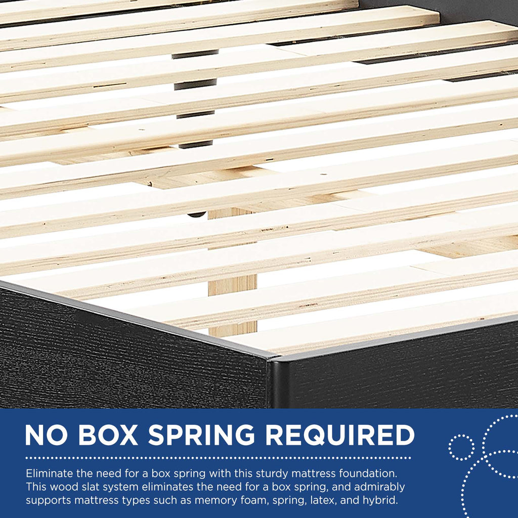 Kelsea Cane and Wood Full Platform Bed With Splayed Legs by Modway