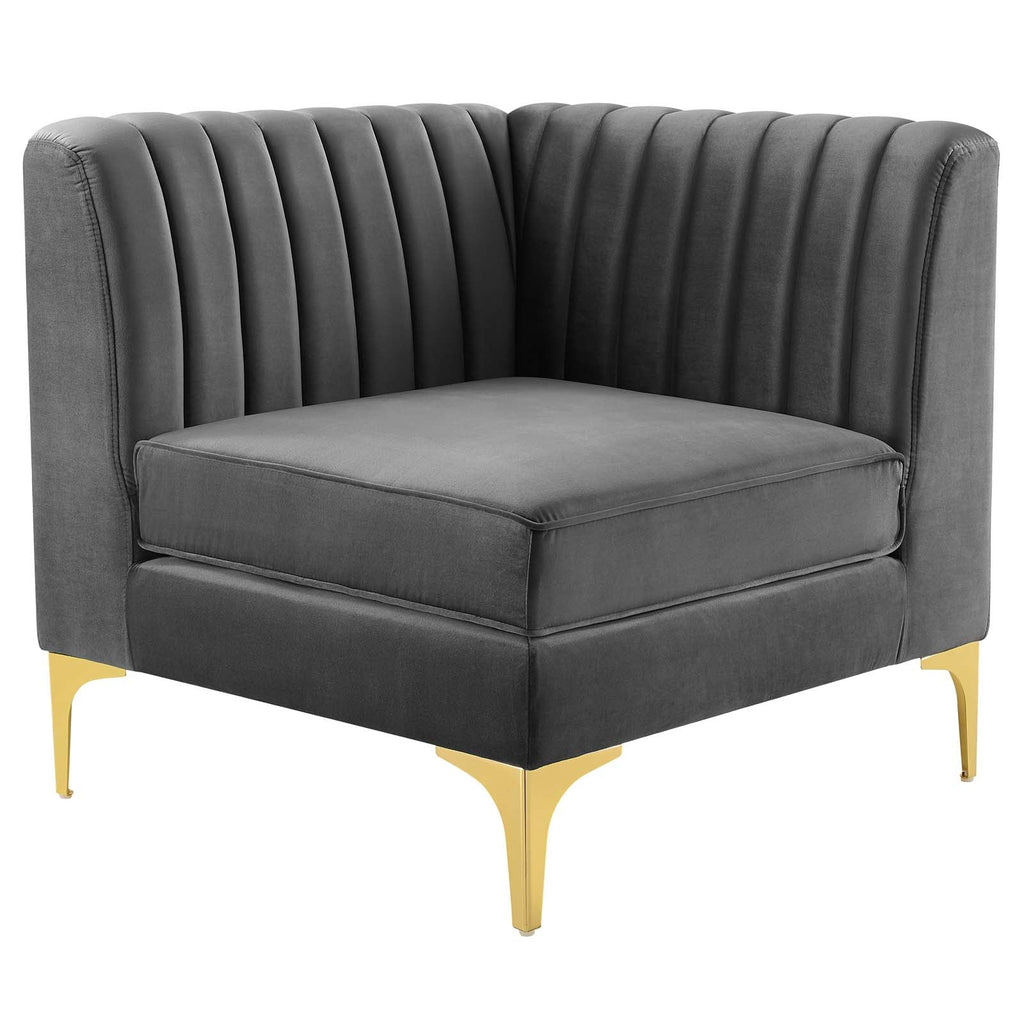 Triumph 6-Piece Channel Tufted Performance Velvet Sectional Sofa by Modway
