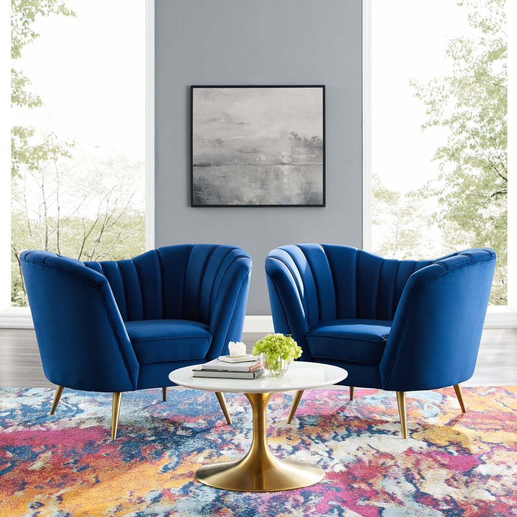 Opportunity Performance Velvet Armchair Set of 2 by Modway