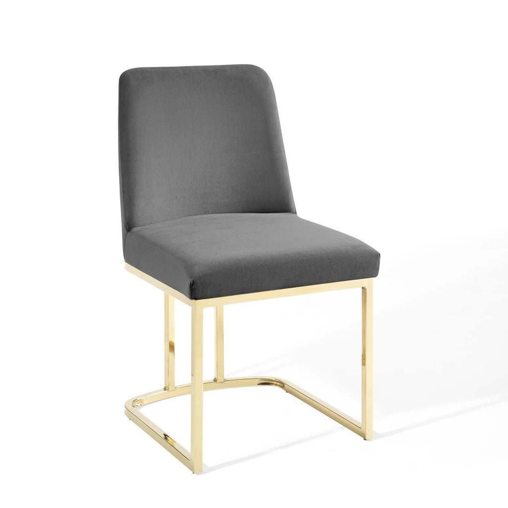 Amplify Sled Base Performance Velvet Dining Chairs Set of 2 by Modway