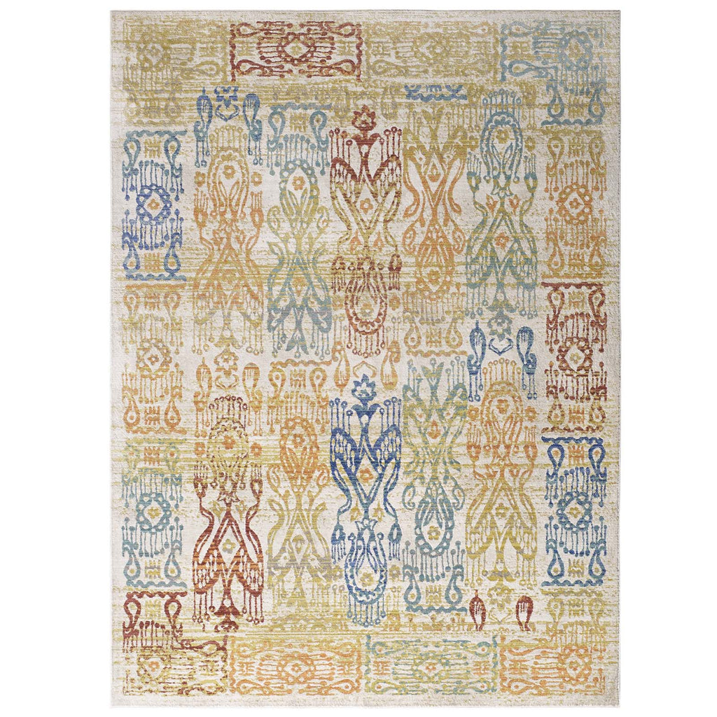 Solimar Distressed Southwestern Aztec 5x8 Area Rug by Modway