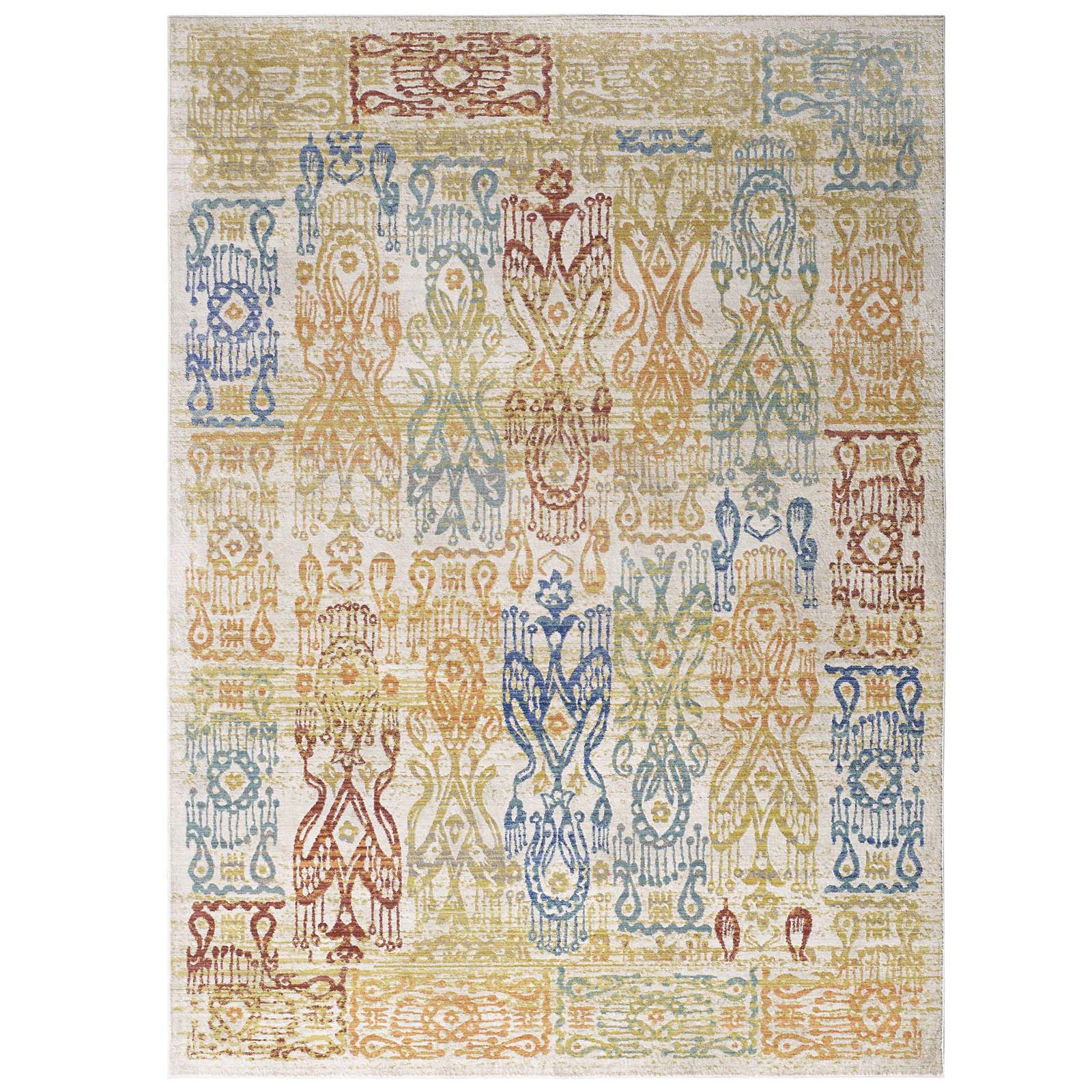 Solimar Distressed Southwestern Aztec 5x8 Area Rug by Modway