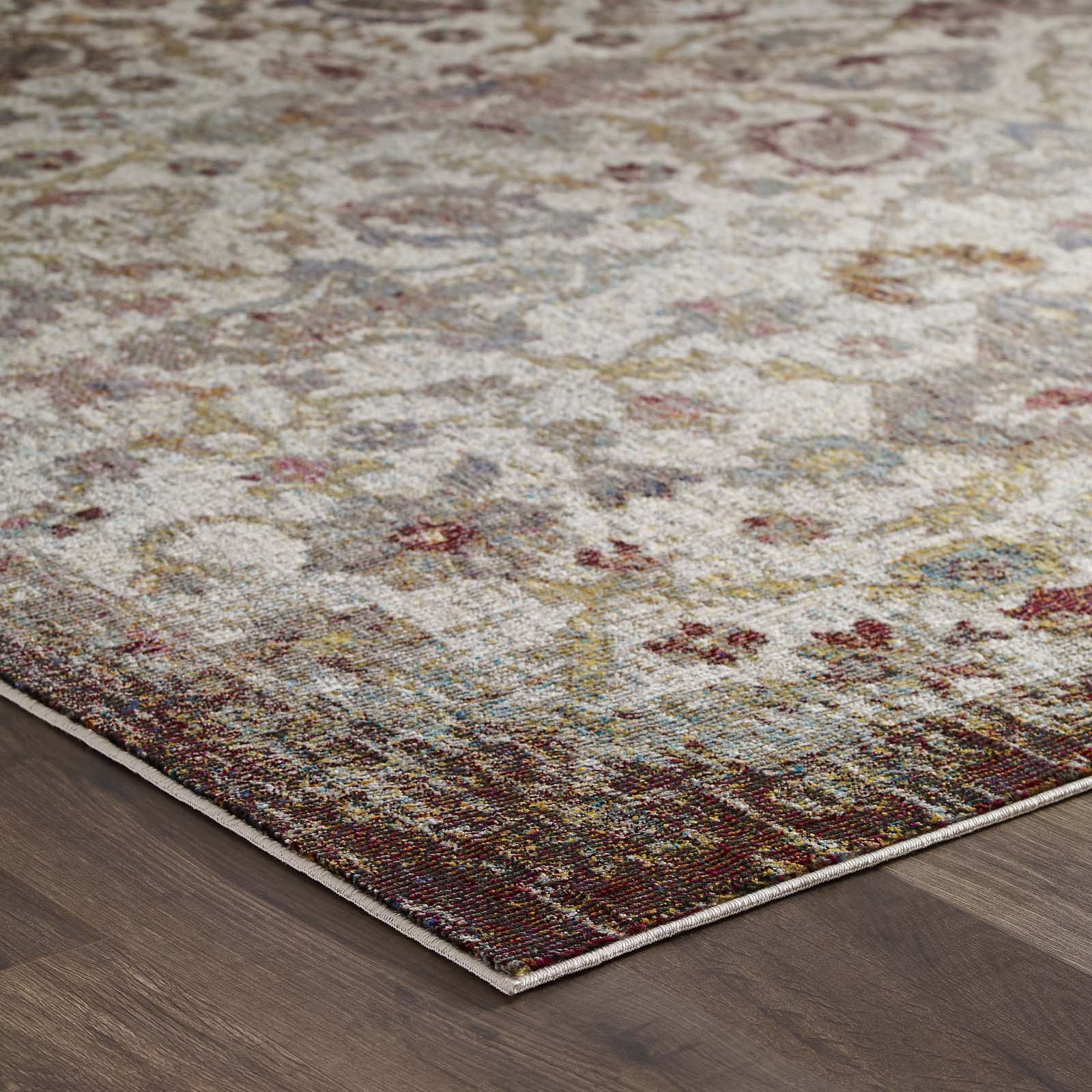Success Kaede Distressed Vintage Floral Moroccan Trellis 8x10 Area Rug by Modway