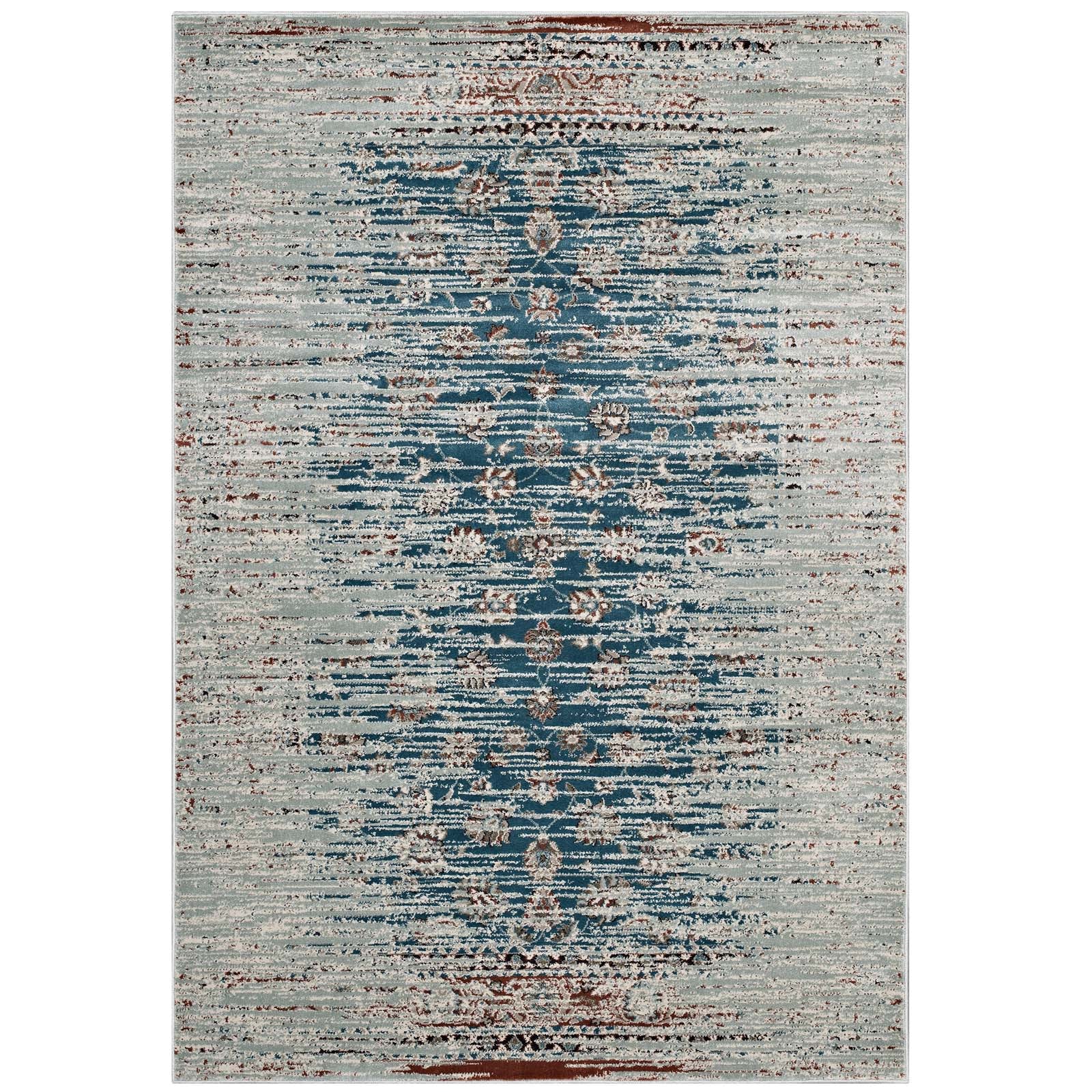 Hesper Distressed Contemporary Floral Lattice 8x10 Area Rug by Modway