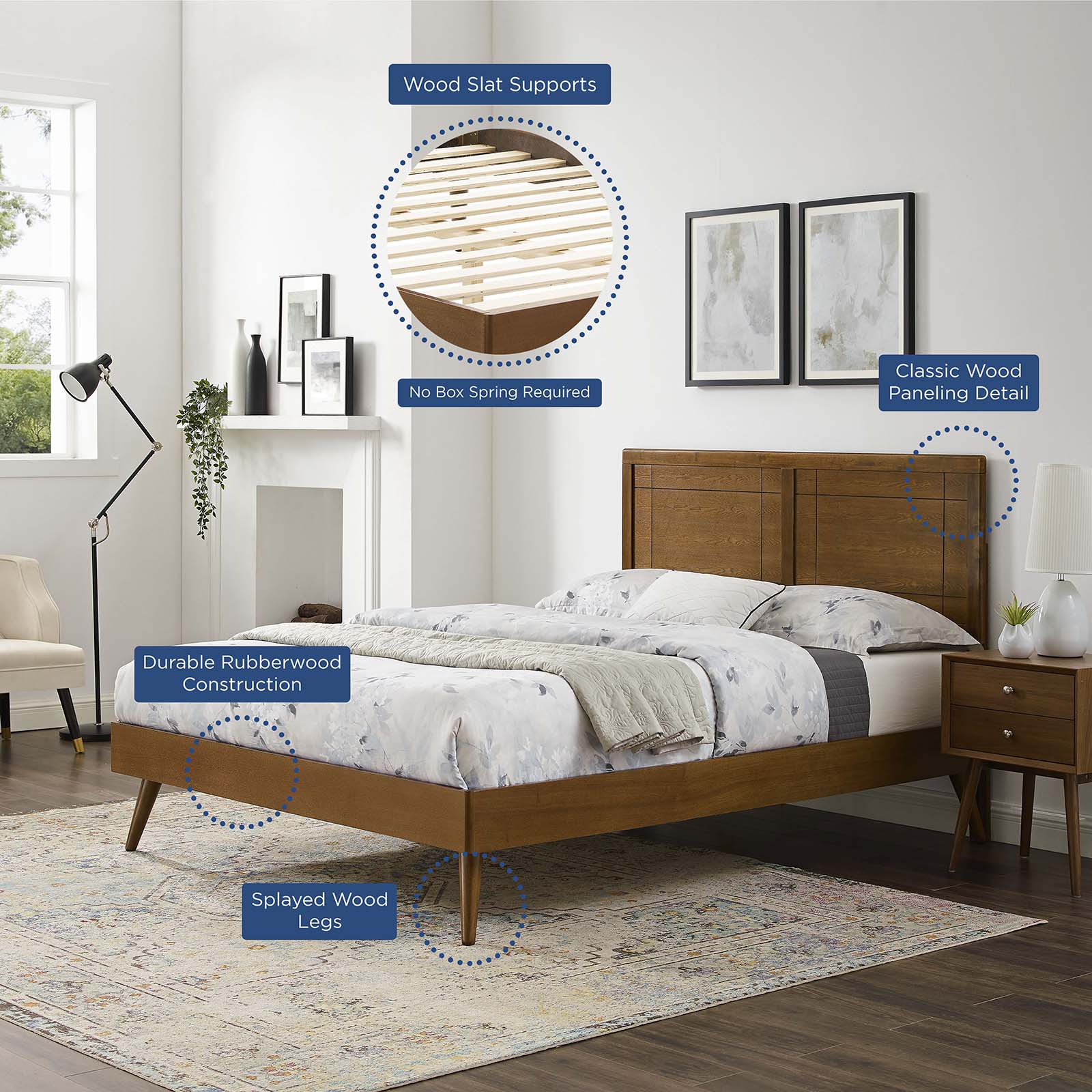 Marlee Wood Queen Platform Bed With Splayed Legs by Modway