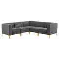 Triumph 5-Piece Channel Tufted Performance Velvet Sectional Sofa by Modway