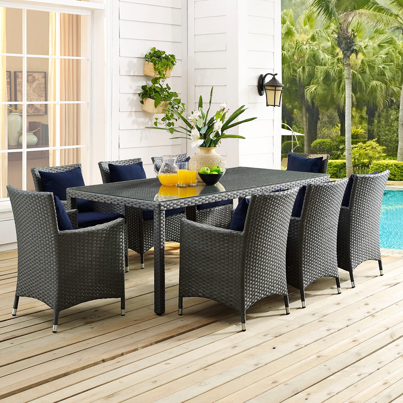 Sojourn 9 Piece Outdoor Patio Sunbrella¨ Dining Set by Modway