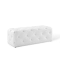 Amour 48" Tufted Button Entryway Faux Leather Bench by Modway
