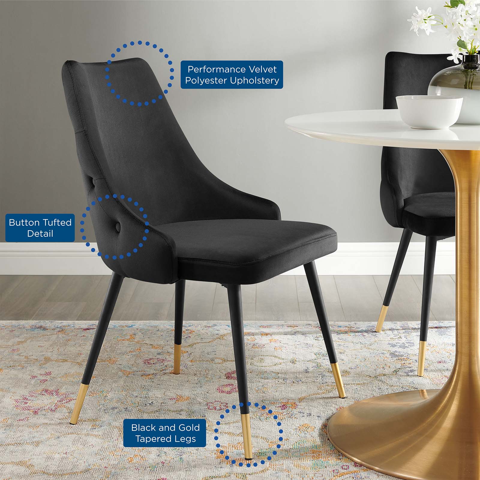 Adorn Tufted Performance Velvet Dining Side Chair by Modway