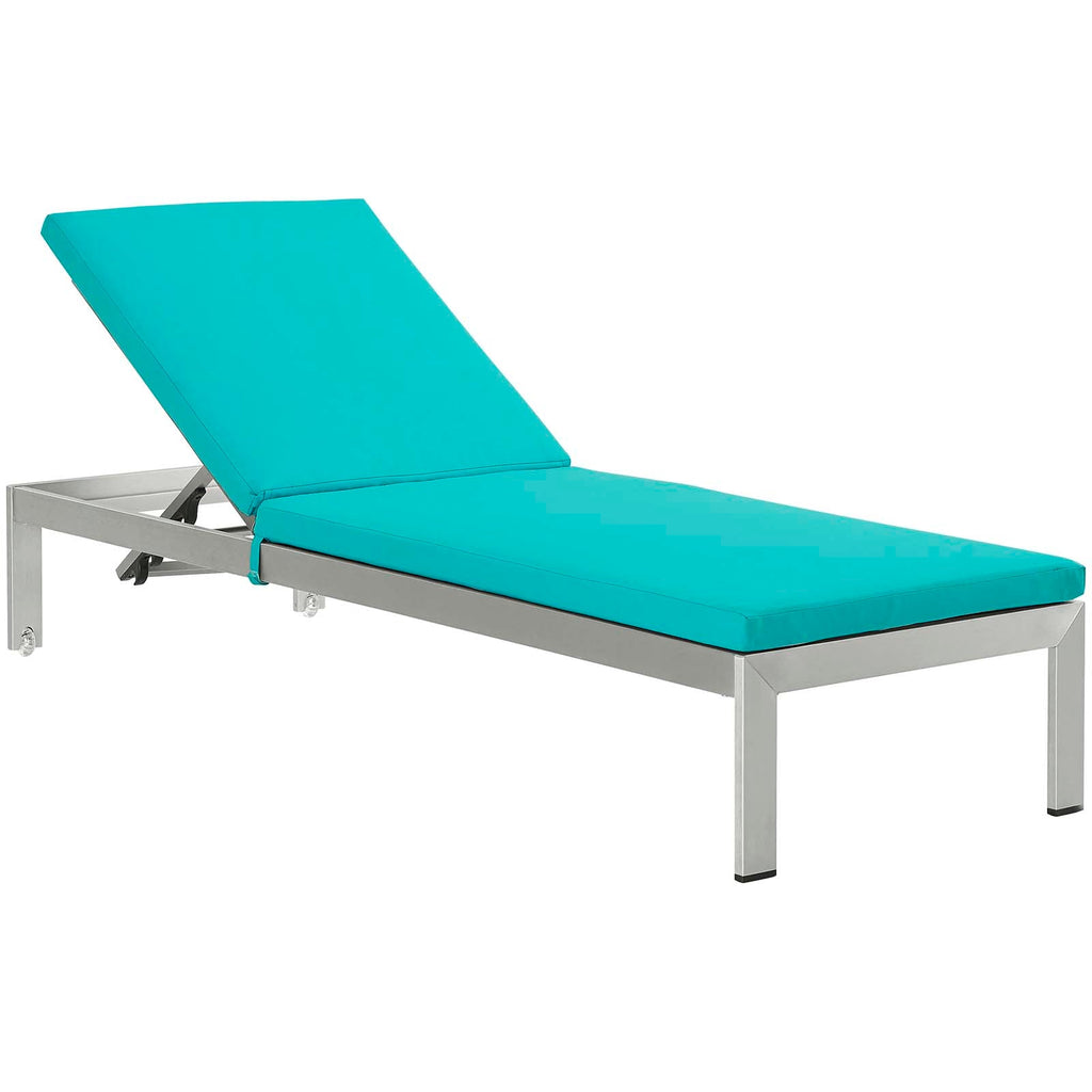 Shore Outdoor Patio Aluminum Chaise with Cushions Set of 4 by Modway
