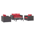 Convene 4 Piece Set Outdoor Patio with Fire Pit by Modway