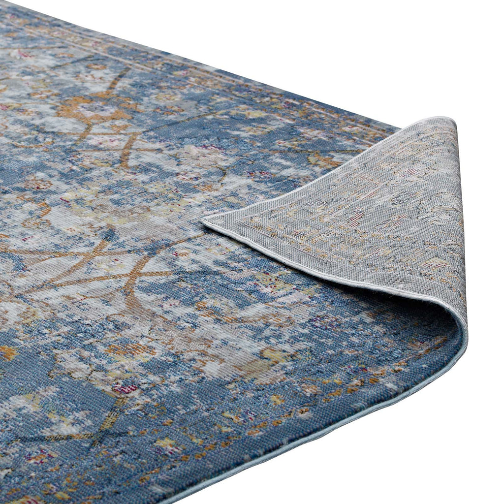 Minu Distressed Floral Lattice 4x6 Area Rug by Modway