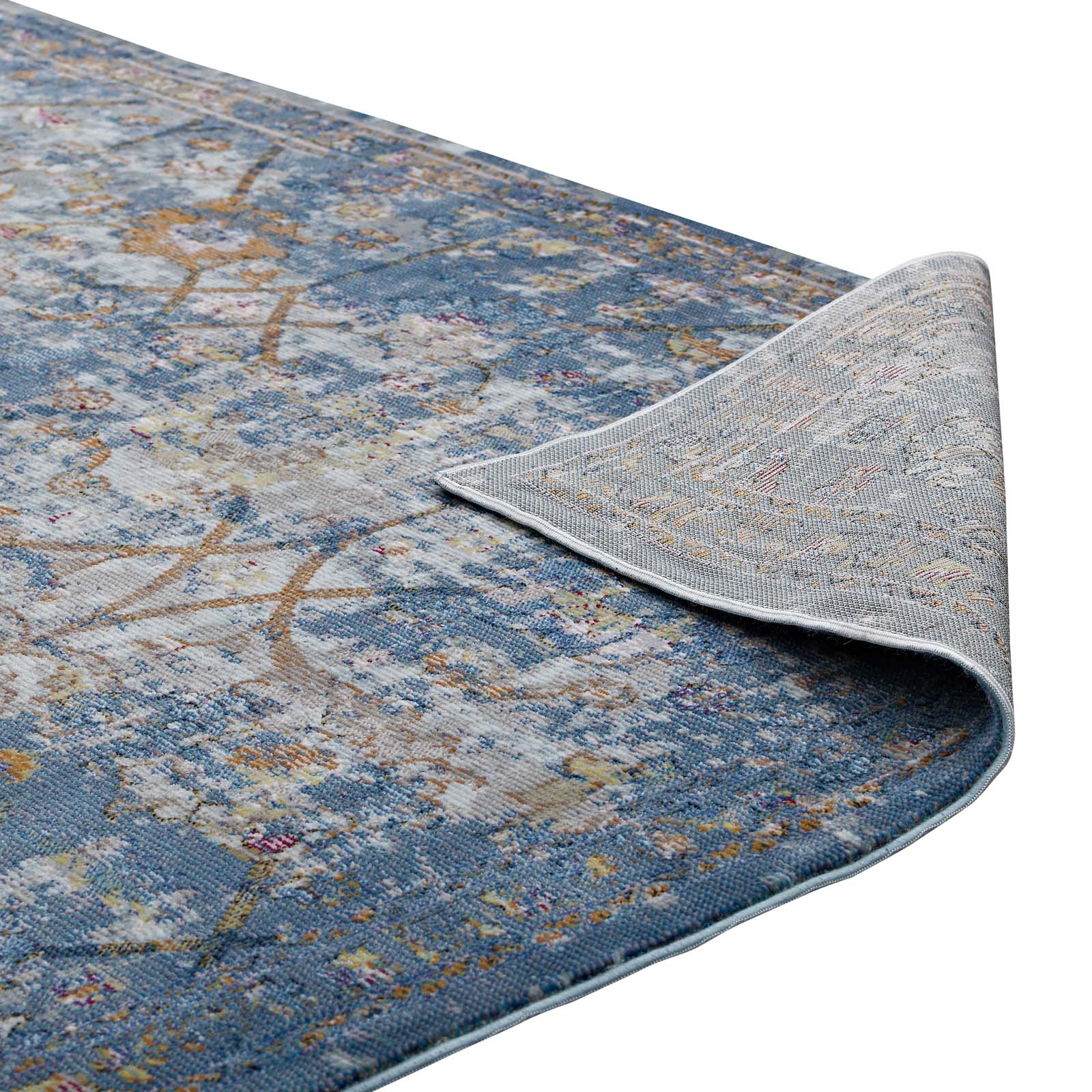 Minu Distressed Floral Lattice 4x6 Area Rug by Modway