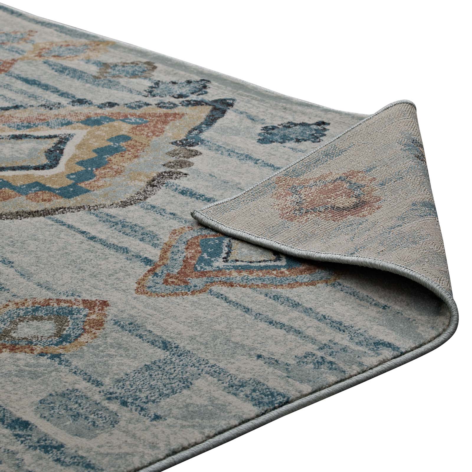 Jenica Distressed Moroccan Tribal Abstract Diamond 8x10 Area Rug by Modway