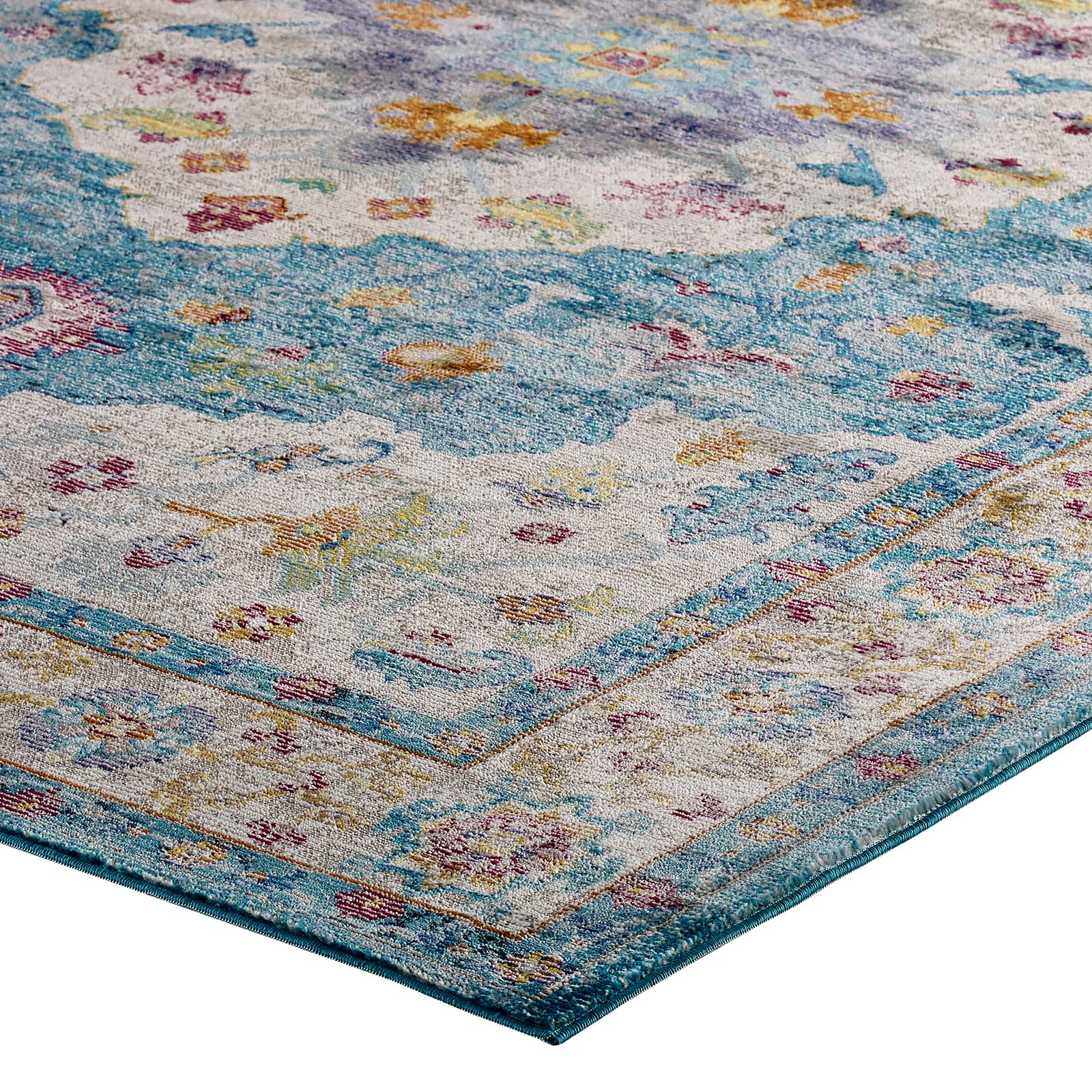 Success Anisah Distressed Floral Vintage Medallion 8x10 Area Rug by Modway
