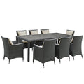 Sojourn 9 Piece Outdoor Patio Sunbrella¨ Dining Set by Modway