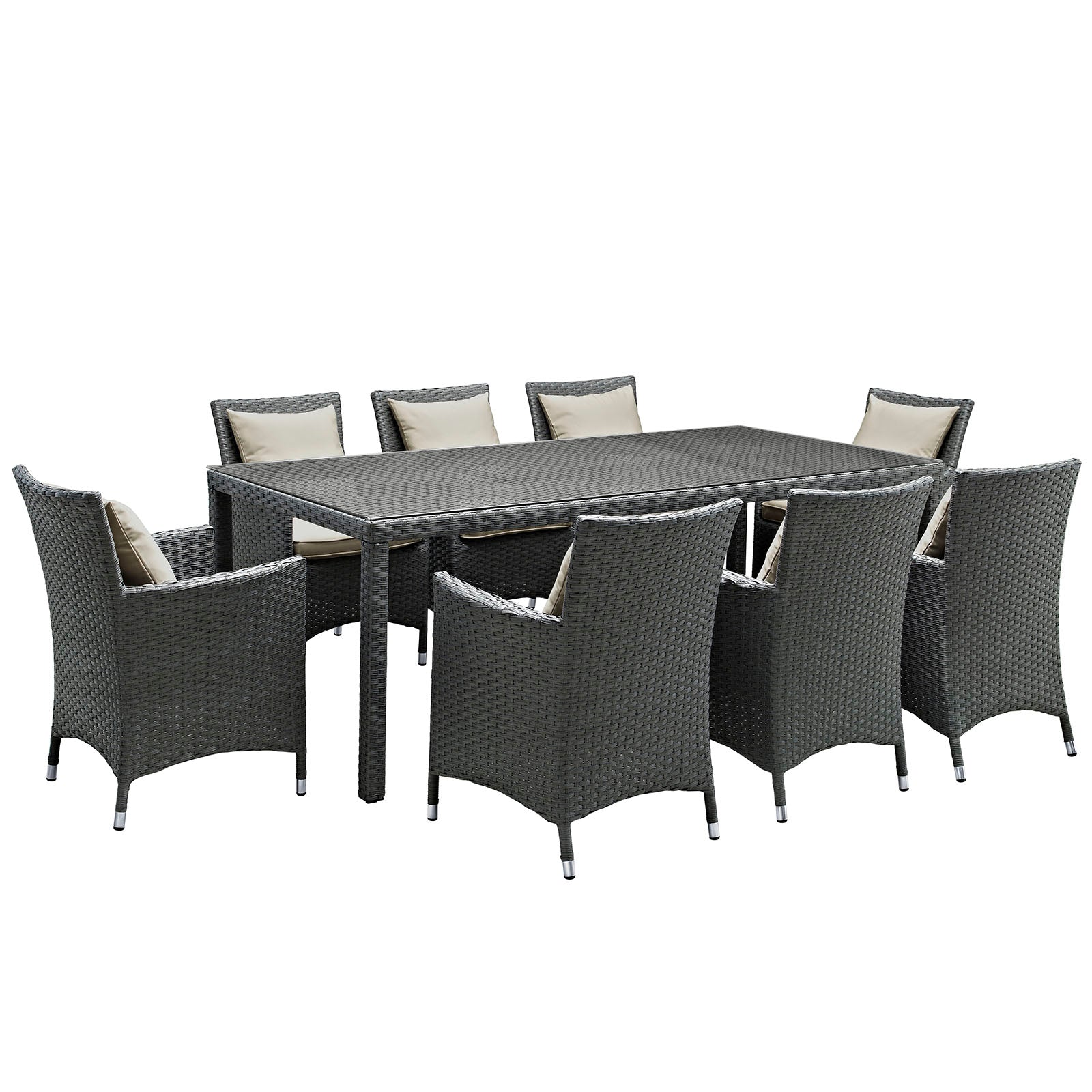 Sojourn 9 Piece Outdoor Patio Sunbrella¨ Dining Set by Modway