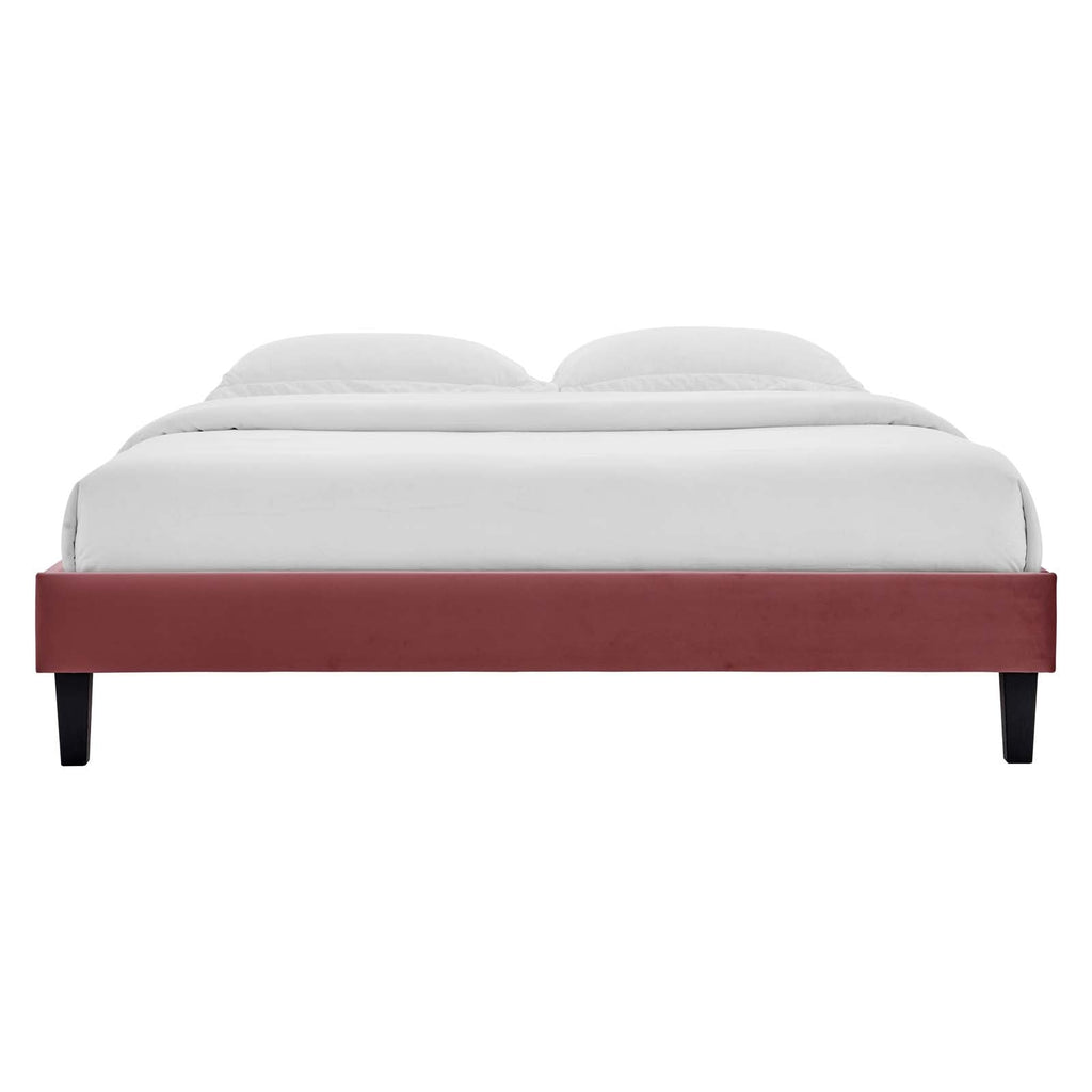 Reign Performance Velvet Queen Platform Bed Frame by Modway