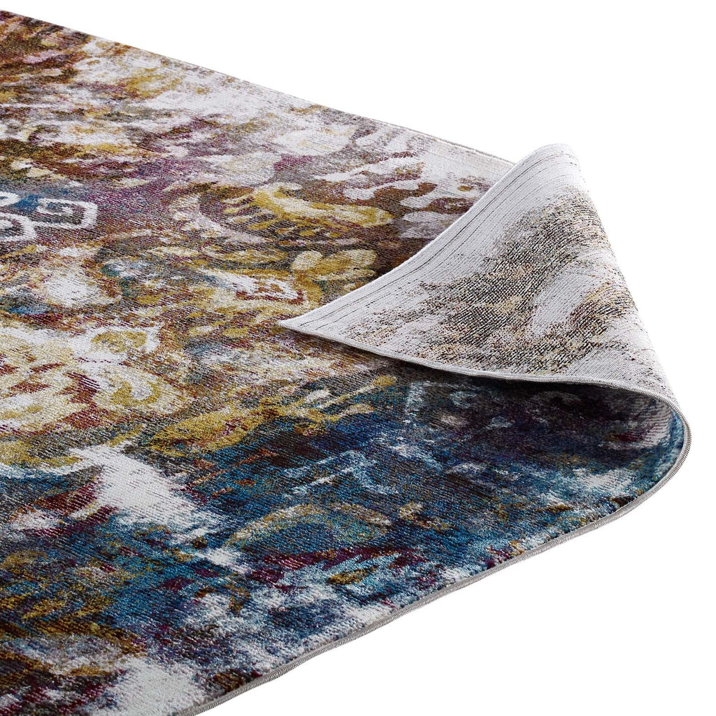 Success Jayla Transitional Distressed Vintage Floral Moroccan Trellis 4x6 Area Rug by Modway
