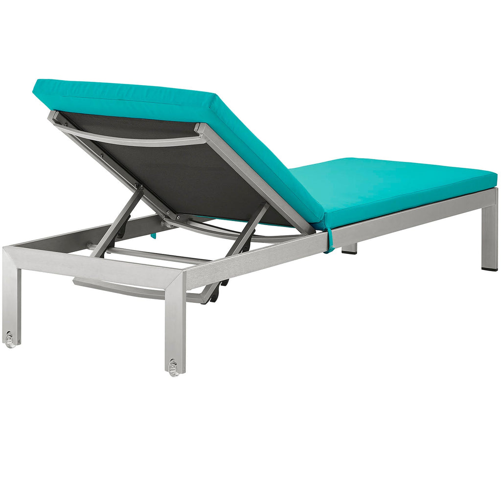 Shore Outdoor Patio Aluminum Chaise with Cushions by Modway