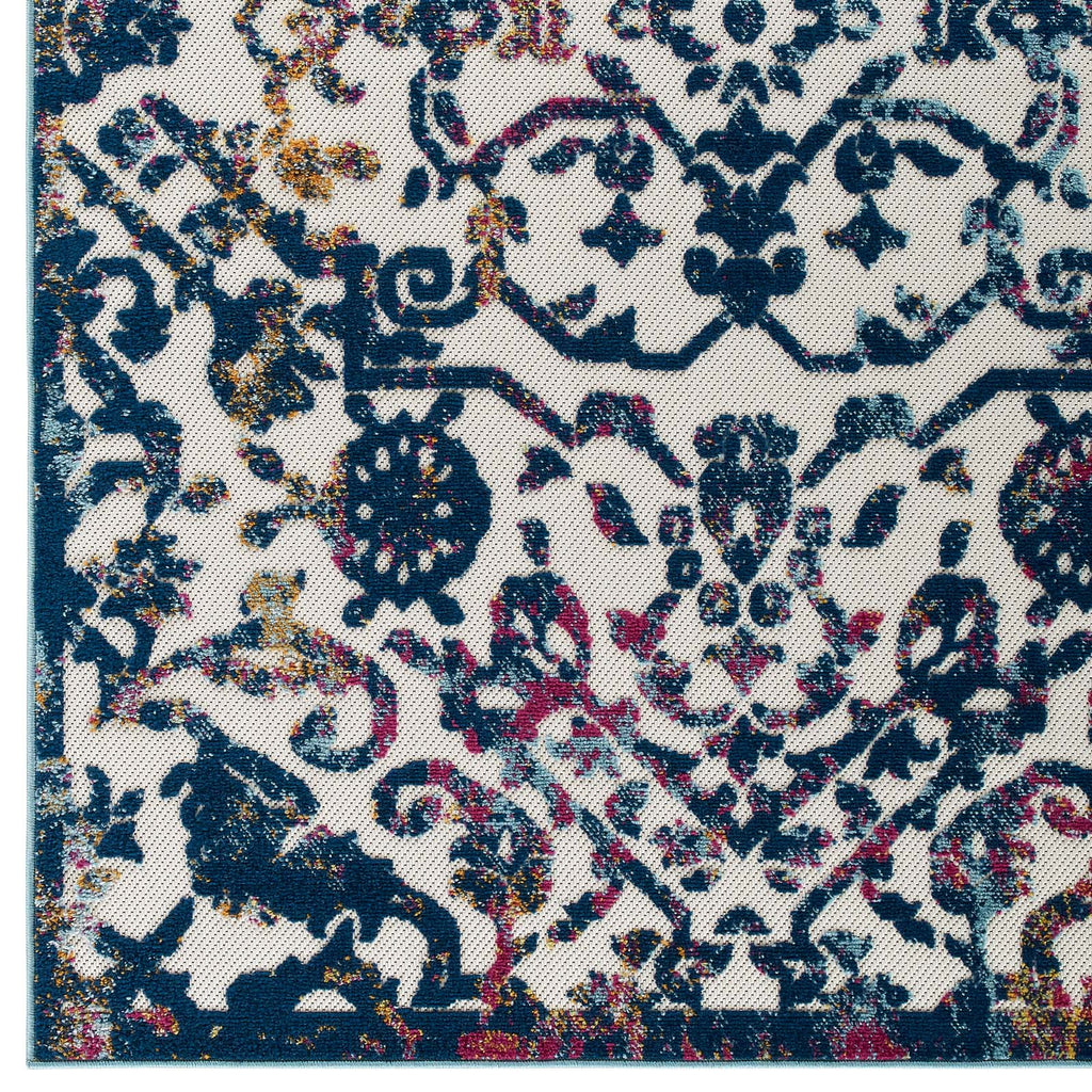 Reflect Primrose Ornate Floral Lattice 8x10 Indoor/Outdoor Area Rug by Modway