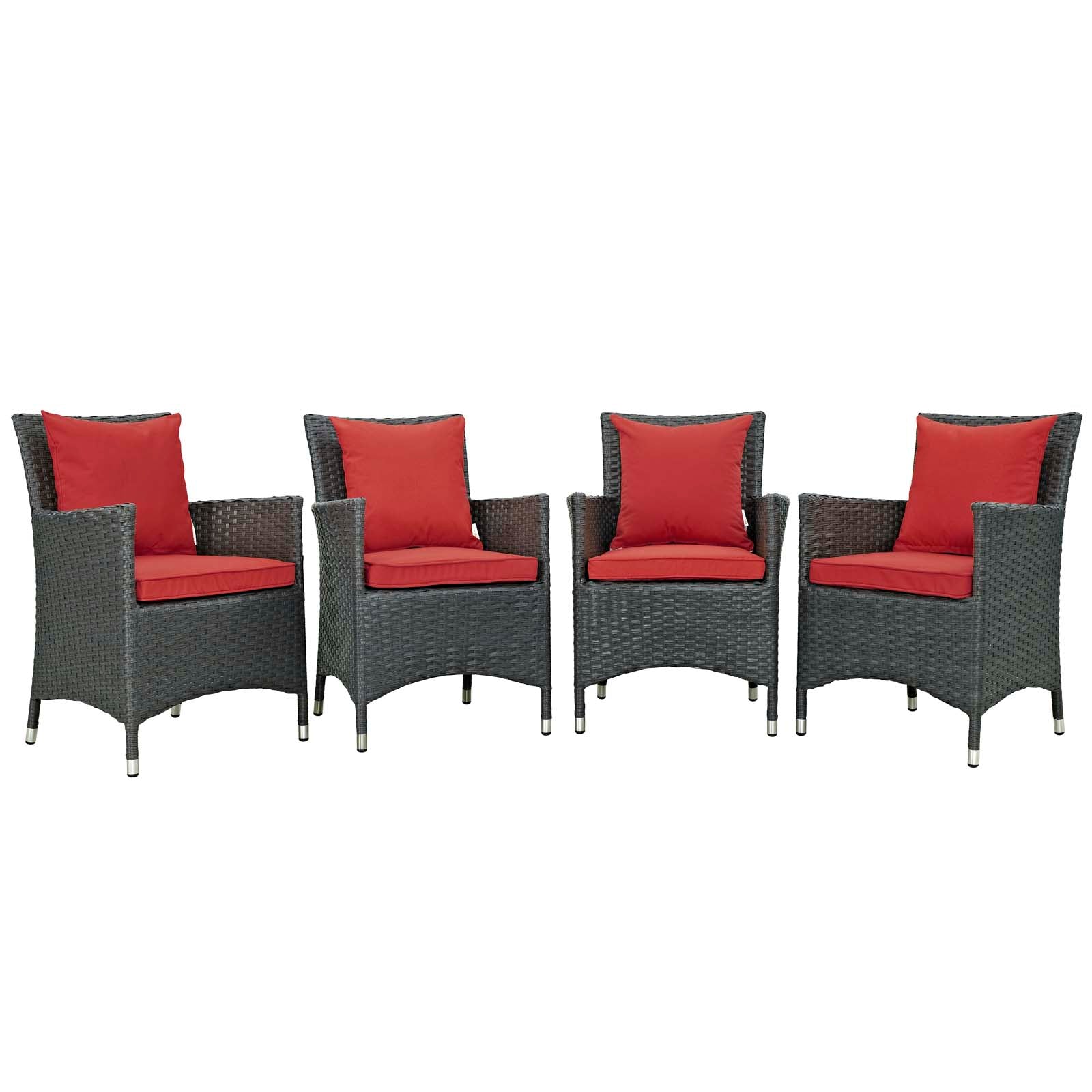 Sojourn 4 Piece Outdoor Patio Sunbrella¨ Dining Set by Modway