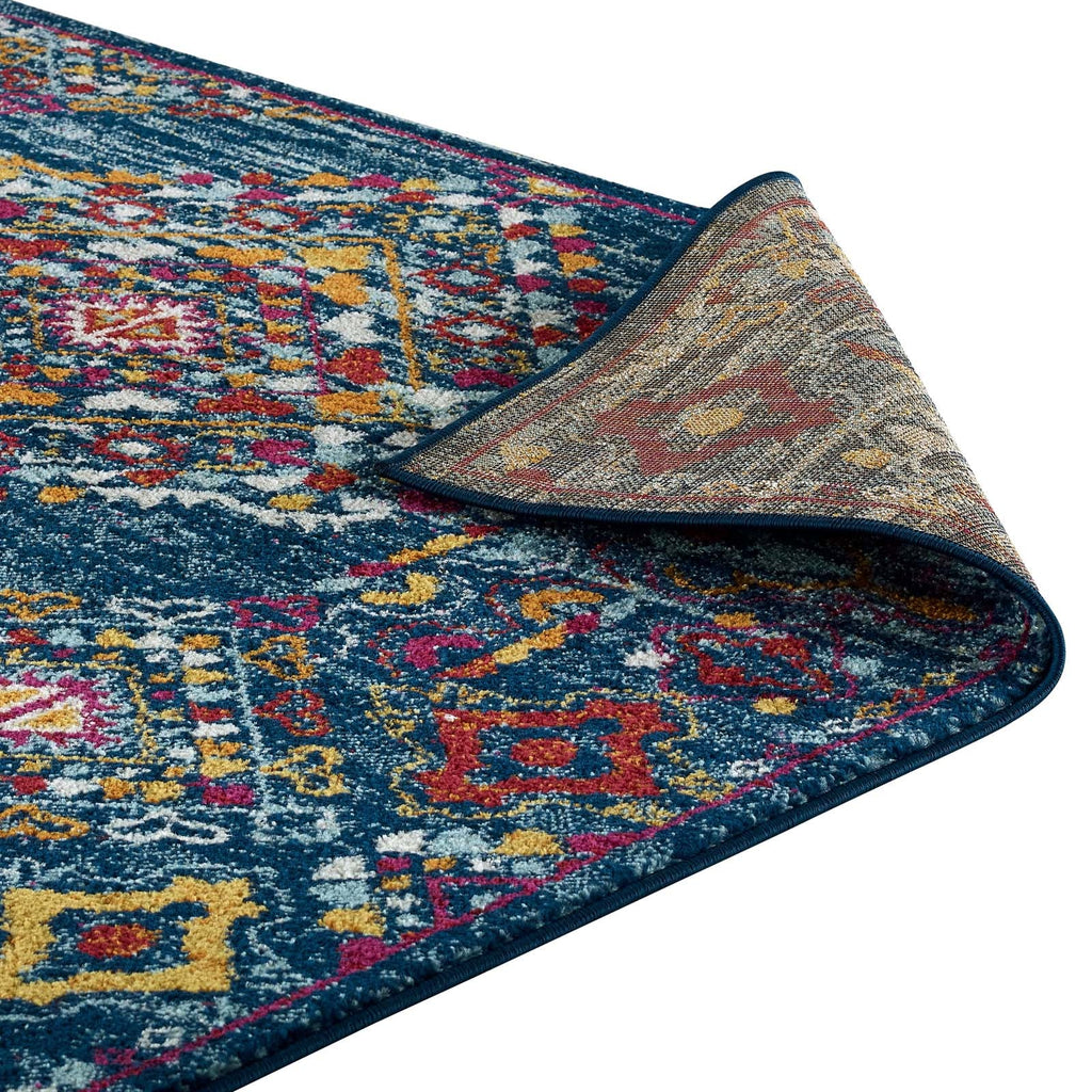 Entourage Khalida Distressed Vintage Floral Lattice 5x8 Area Rug by Modway