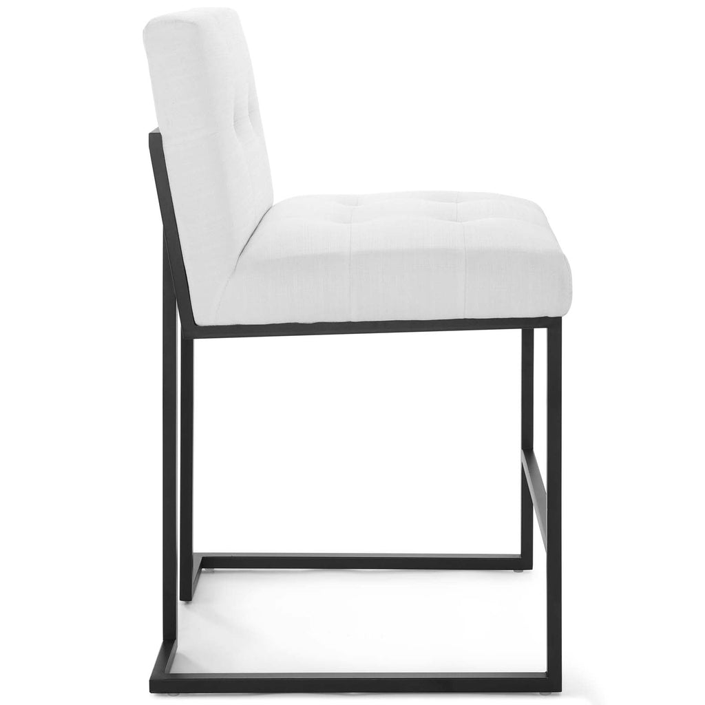 Privy Black Stainless Steel Upholstered Fabric Counter Stool by Modway