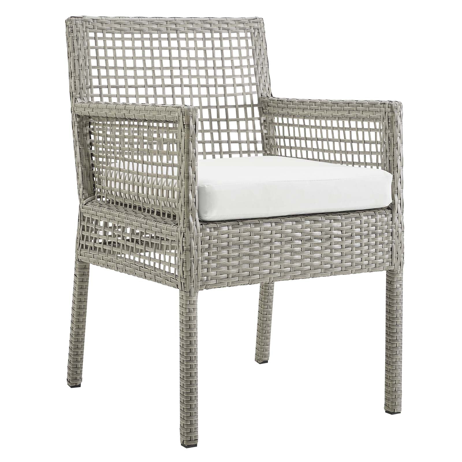 Aura Outdoor Patio Wicker Rattan Dining Armchair Set of 2 by Modway