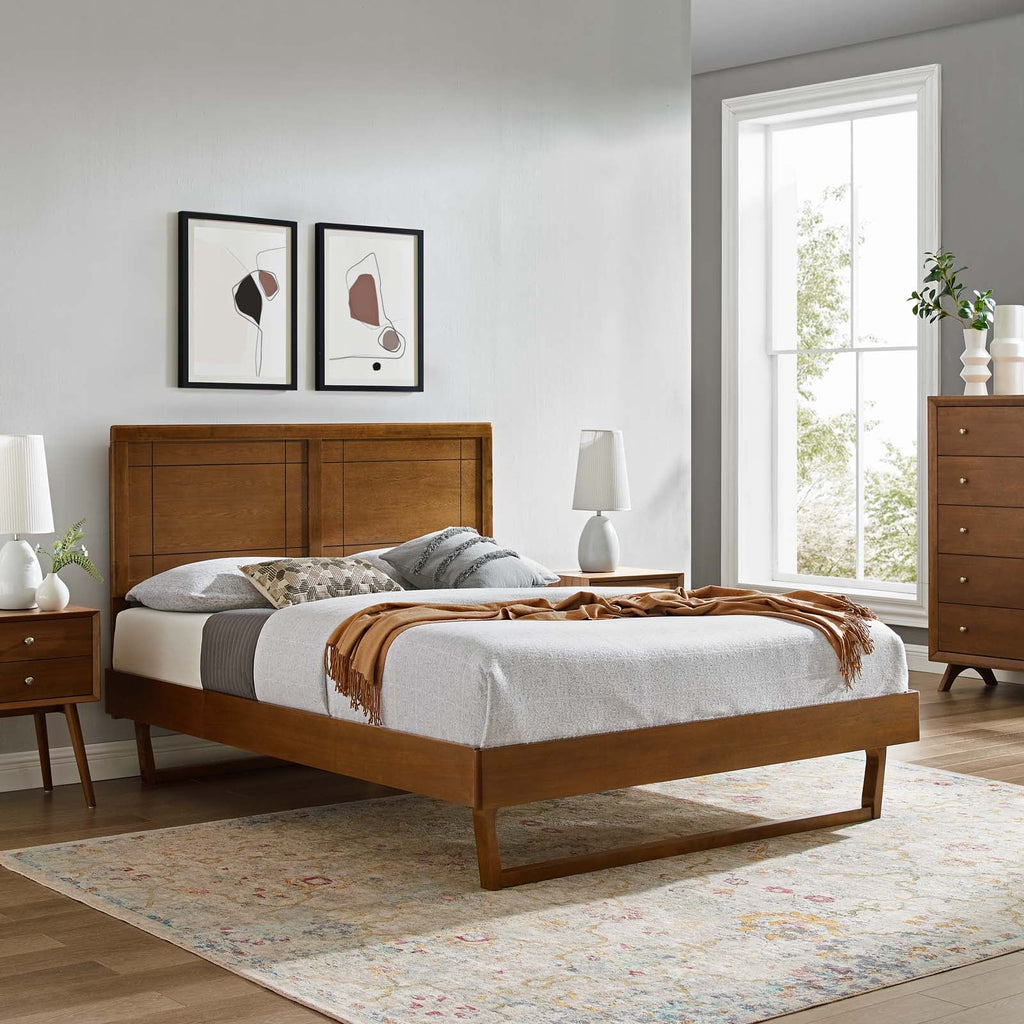 Marlee Wood Twin Platform Bed With Angular Frame by Modway