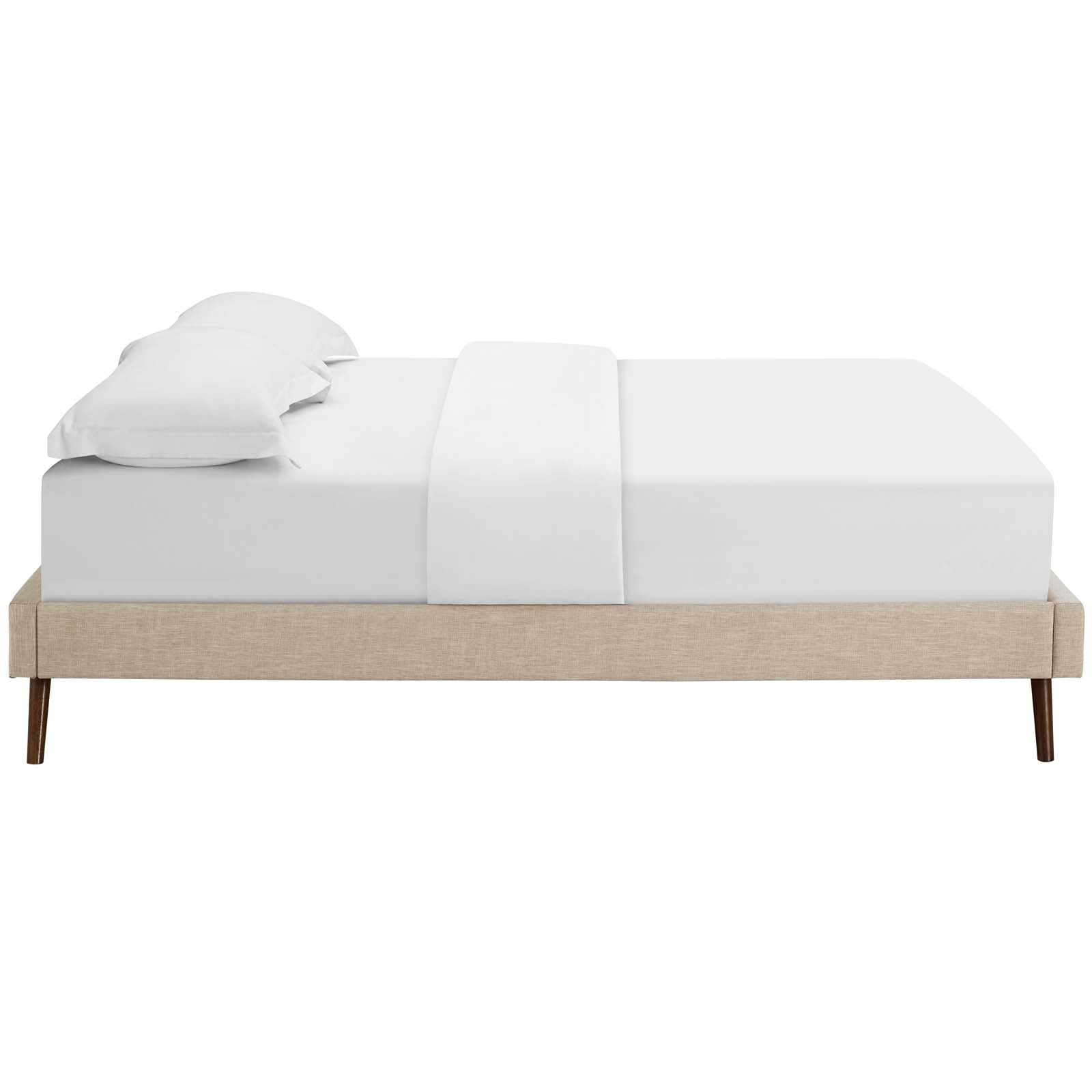 Loryn Fabric Queen Bed Frame with Round Splayed Legs by Modway