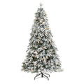 6' Flocked Vermont Mixed Pine Artificial Christmas Tree w/300 Clear LEDs Lights