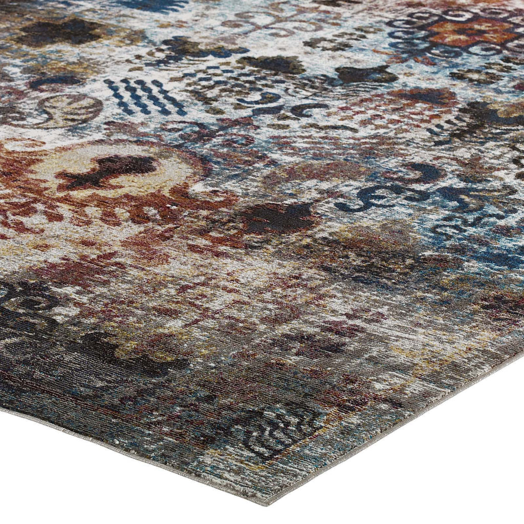 Success Tahira Transitional Distressed Vintage Floral Moroccan Trellis 5x8 Area Rug by Modway