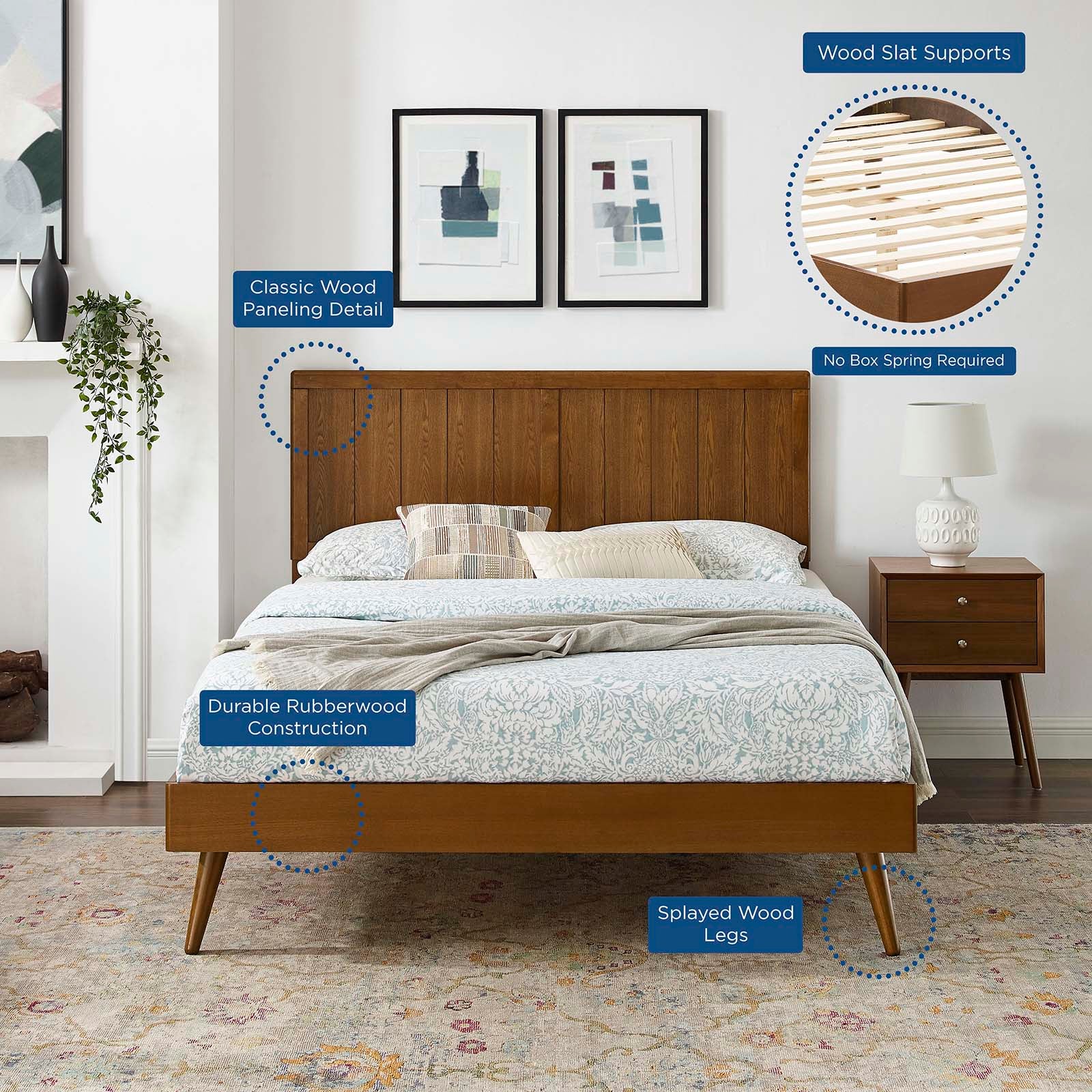 Alana Wood Queen Platform Bed With Splayed Legs by Modway