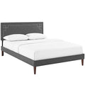 Ruthie Fabric Queen Platform Bed with Squared Tapered Legs by Modway