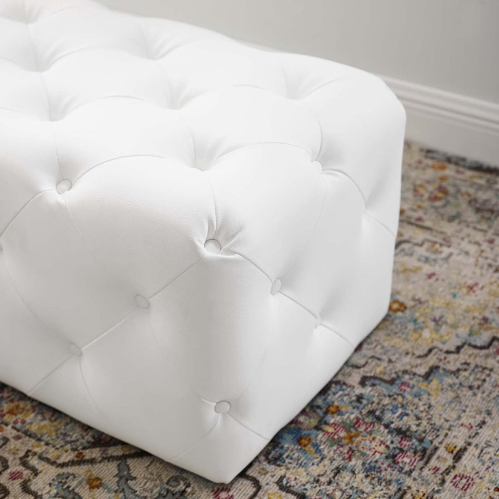 Amour 48" Tufted Button Entryway Faux Leather Bench by Modway