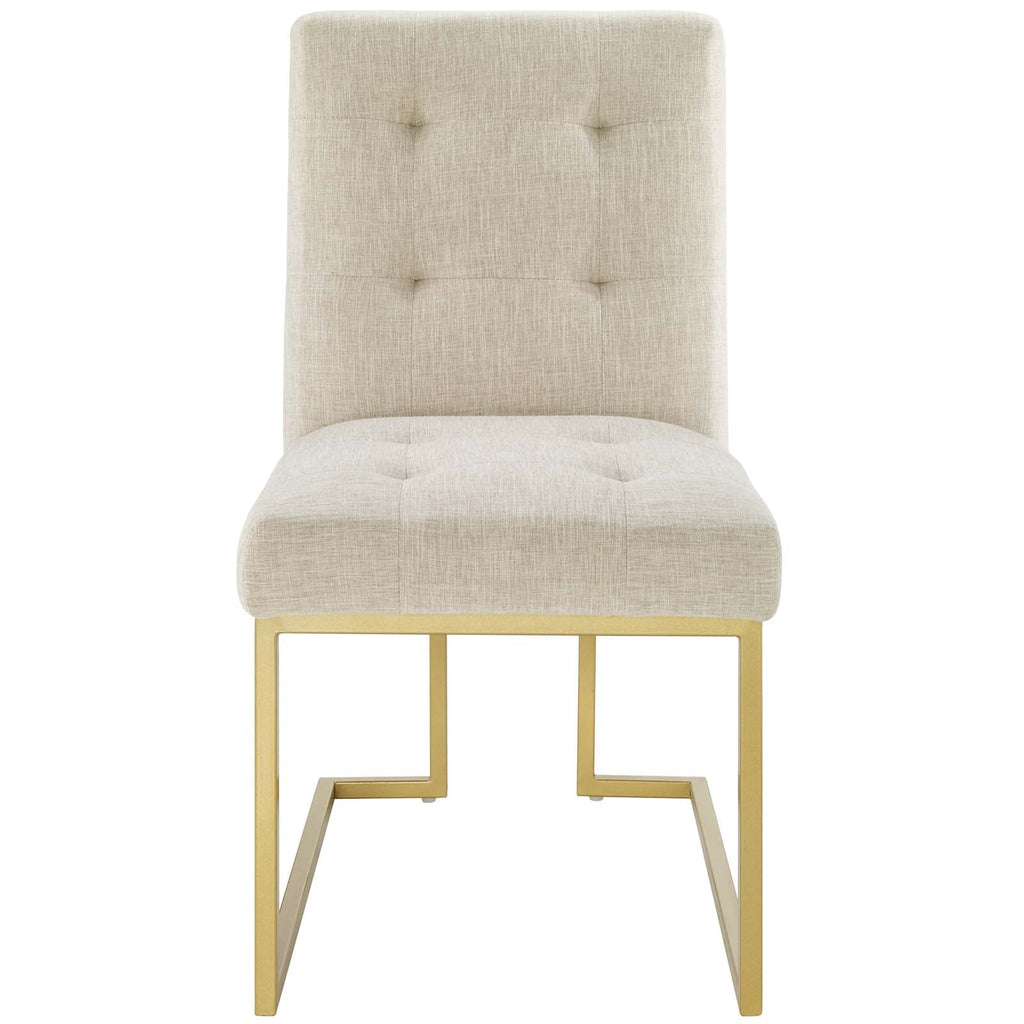 Privy Gold Stainless Steel Upholstered Fabric Dining Accent Chair by Modway