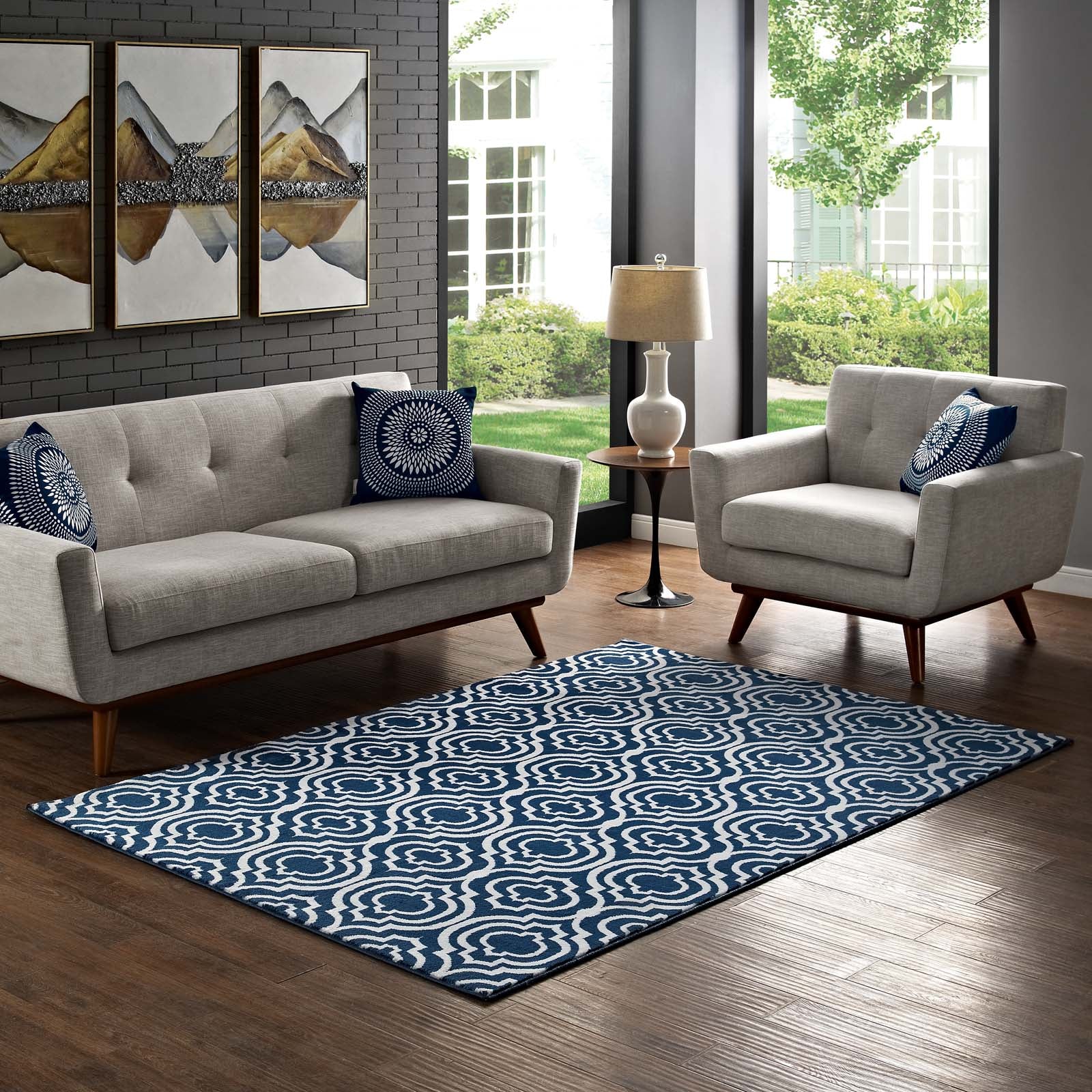 Frame Transitional Moroccan Trellis 8x10 Area Rug by Modway