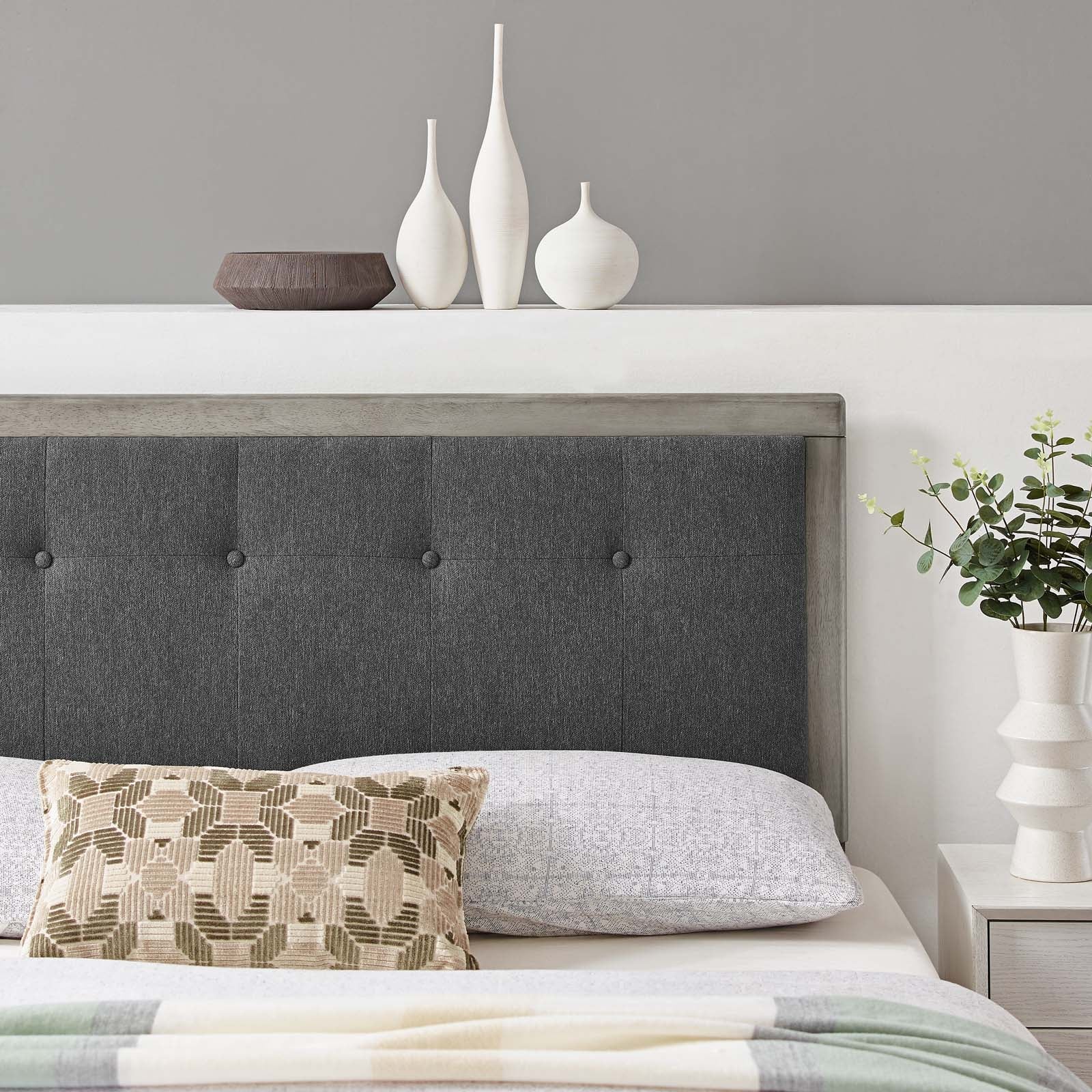 Draper Tufted Fabric and Wood King Headboard by Modway