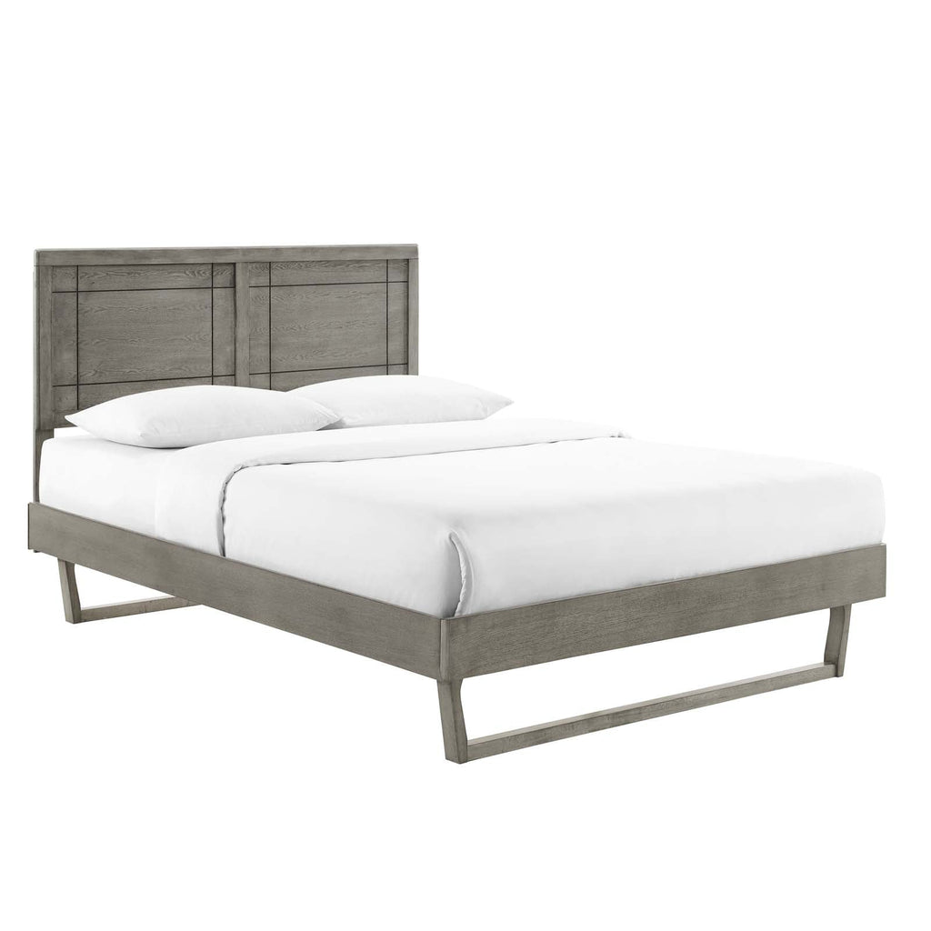 Marlee Wood Queen Platform Bed With Angular Frame by Modway