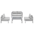 Shore 4 Piece Sunbrella¨ Fabric Outdoor Patio Aluminum Set by Modway
