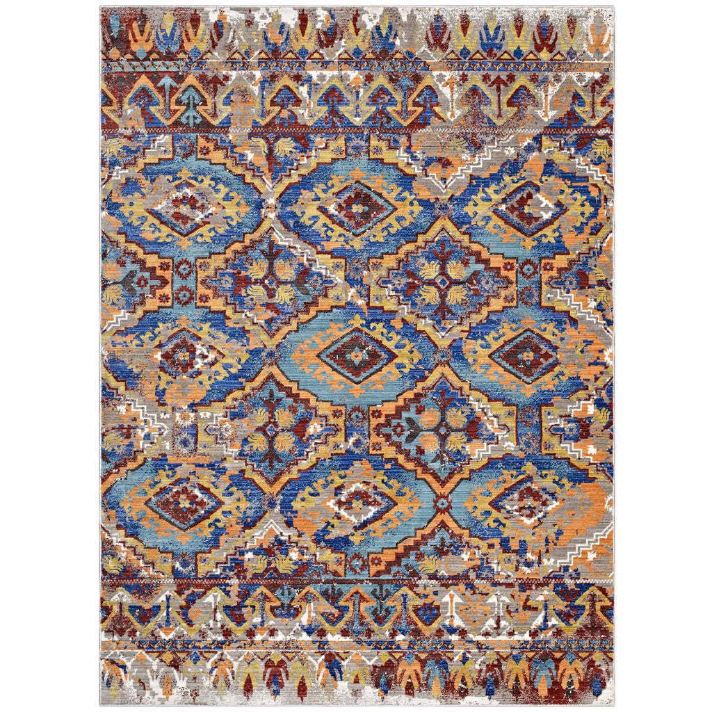Centehua Distressed Southwestern Aztec 5x8 Area Rug by Modway