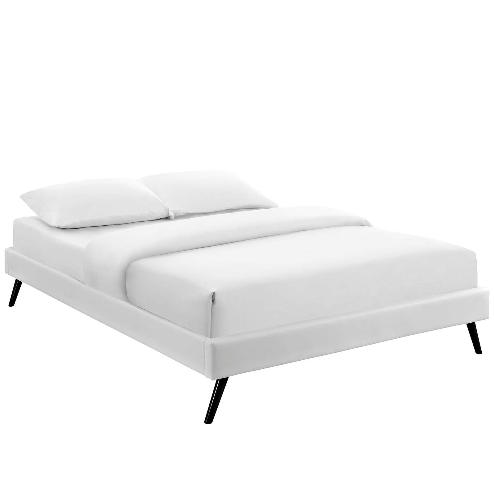 Loryn Vinyl Full Bed Frame with Round Splayed Legs by Modway