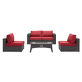 Convene 5 Piece Set Outdoor Patio with Fire Pit by Modway